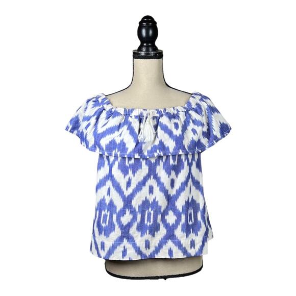 Madewell Balcony Off The Shoulder Top In Ikat Print - Picture 3 of 6